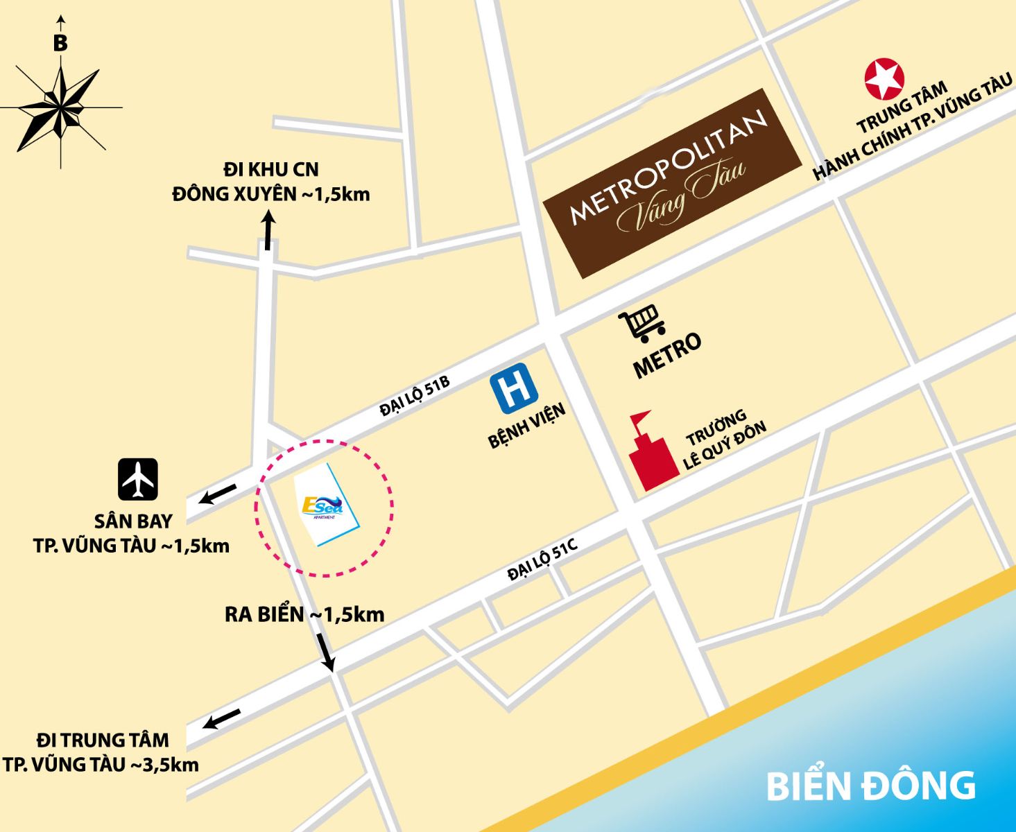 Vị trí đắc địa tại dự án Metropolitan Hưng Thịnh Vũng Tàu