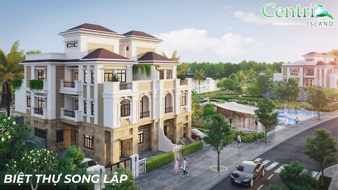 Dự án Centria Island Cù Lao Tân Vạn Biên Hòa 4 mặt view sông Đồng Nai bất động sản như: biệt thự, nhà phố và căn hộ, đất nền , shophouse 