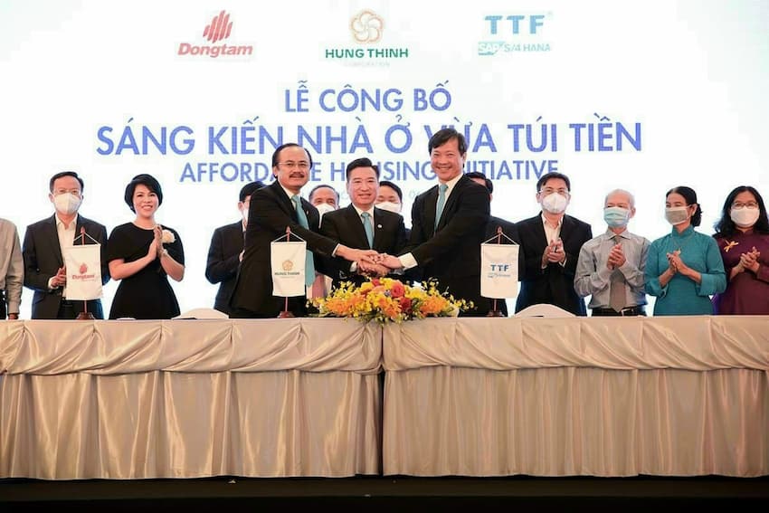 Ba tập đoàn lớn Tập đoàn Hưng Thịnh, Đồng Tâm Group và Tập đoàn Kỹ nghệ gỗ Trường Thành cùng hợp tác xây dựng nhà ở dưới 25 triệu đồng/m2